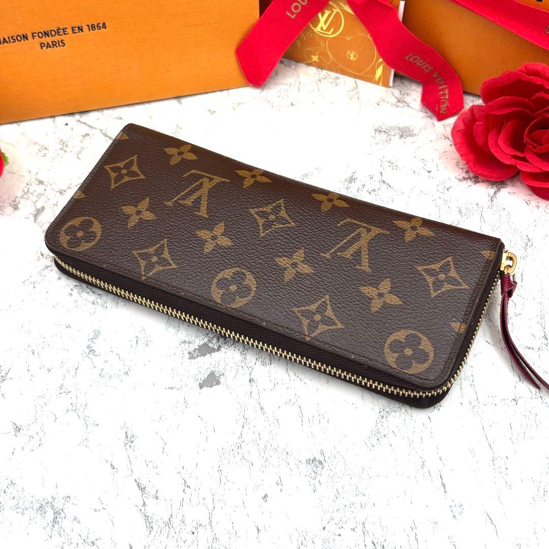 【未使用級】 ルイヴィトン モノグラム クレマンス フューシャ 長財布