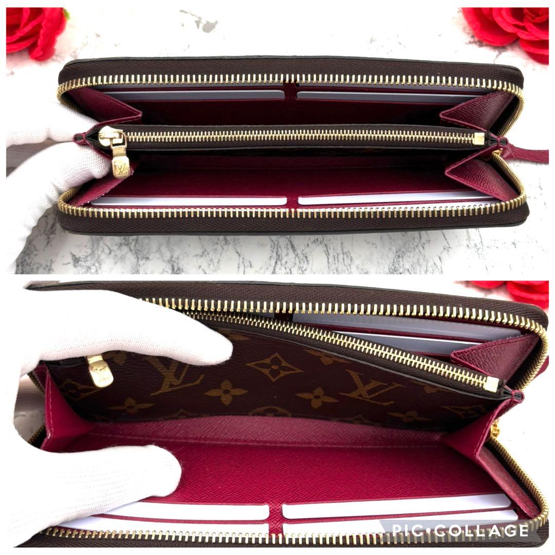 【未使用級】 ルイヴィトン モノグラム クレマンス フューシャ 長財布