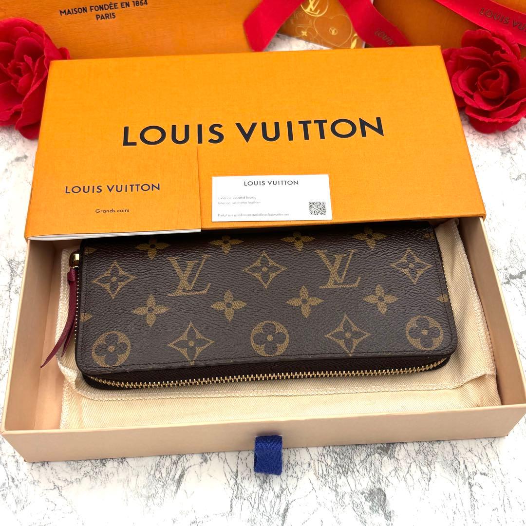 【未使用級】 ルイヴィトン モノグラム クレマンス フューシャ 長財布
