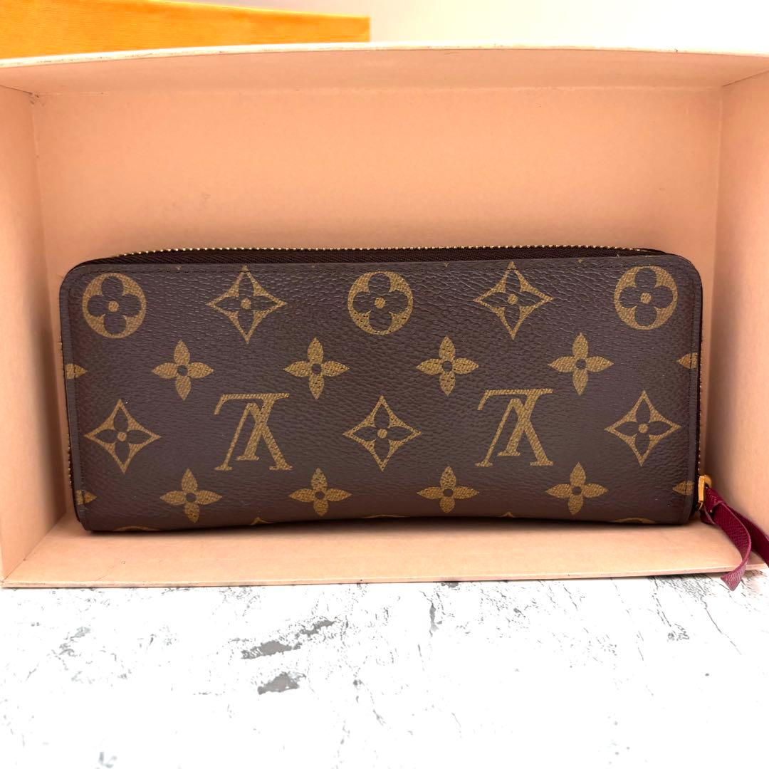 【未使用級】 ルイヴィトン モノグラム クレマンス フューシャ 長財布