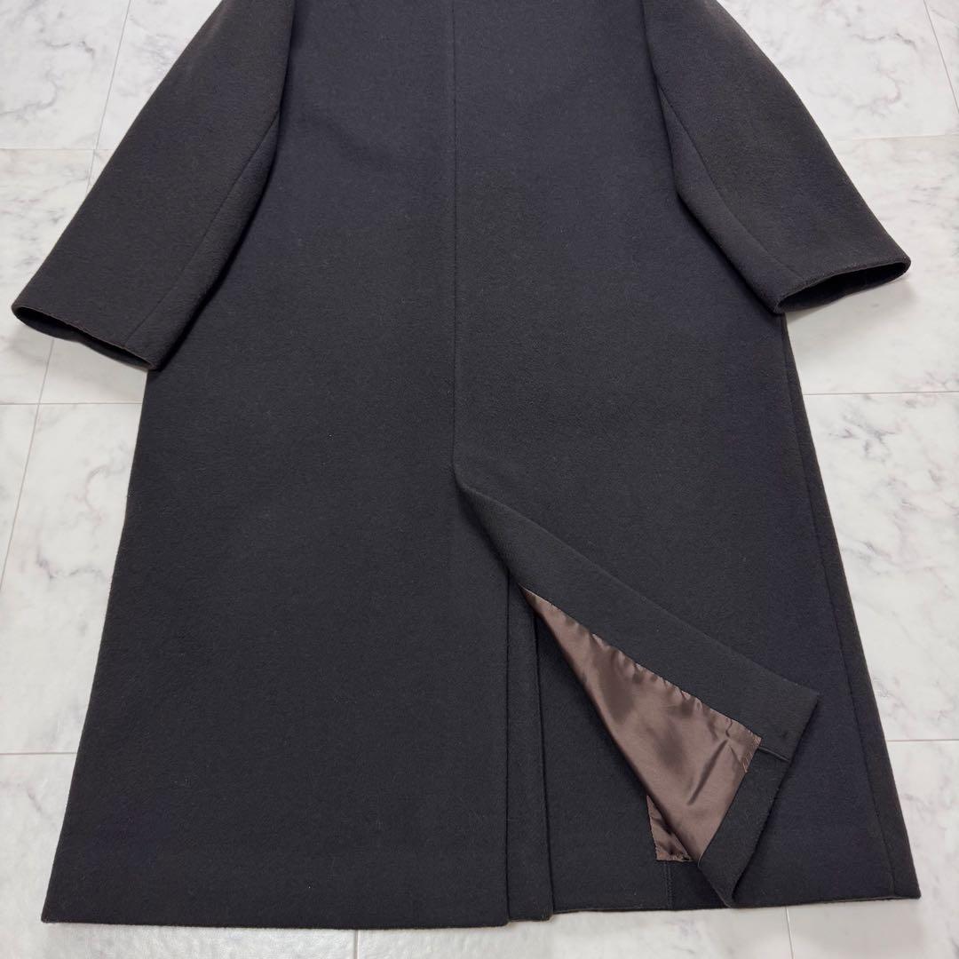 美品　IENA　マンテコ　ロングコート　ノーカラー　ダークブラウン　M-L秋冬