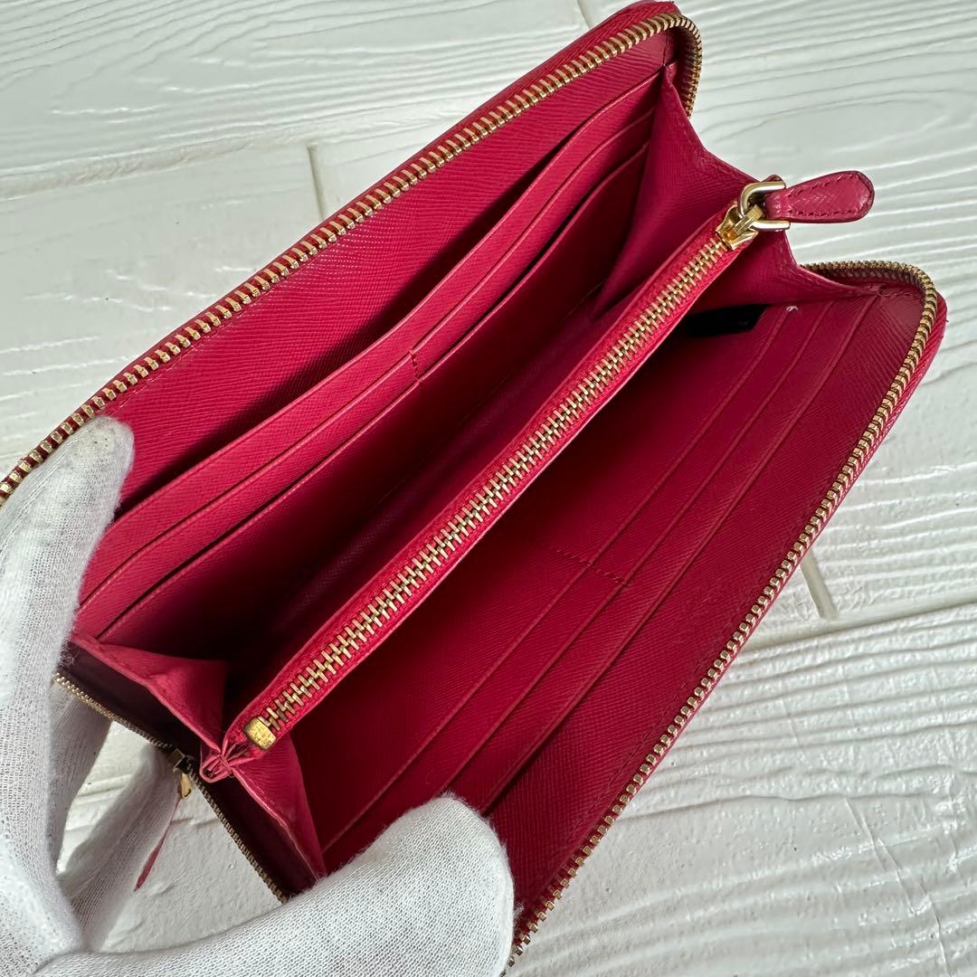 ✨レア✨ PRADA プラダ ダイヤモンド パッチワーク 長財布 ピンク 箱付き