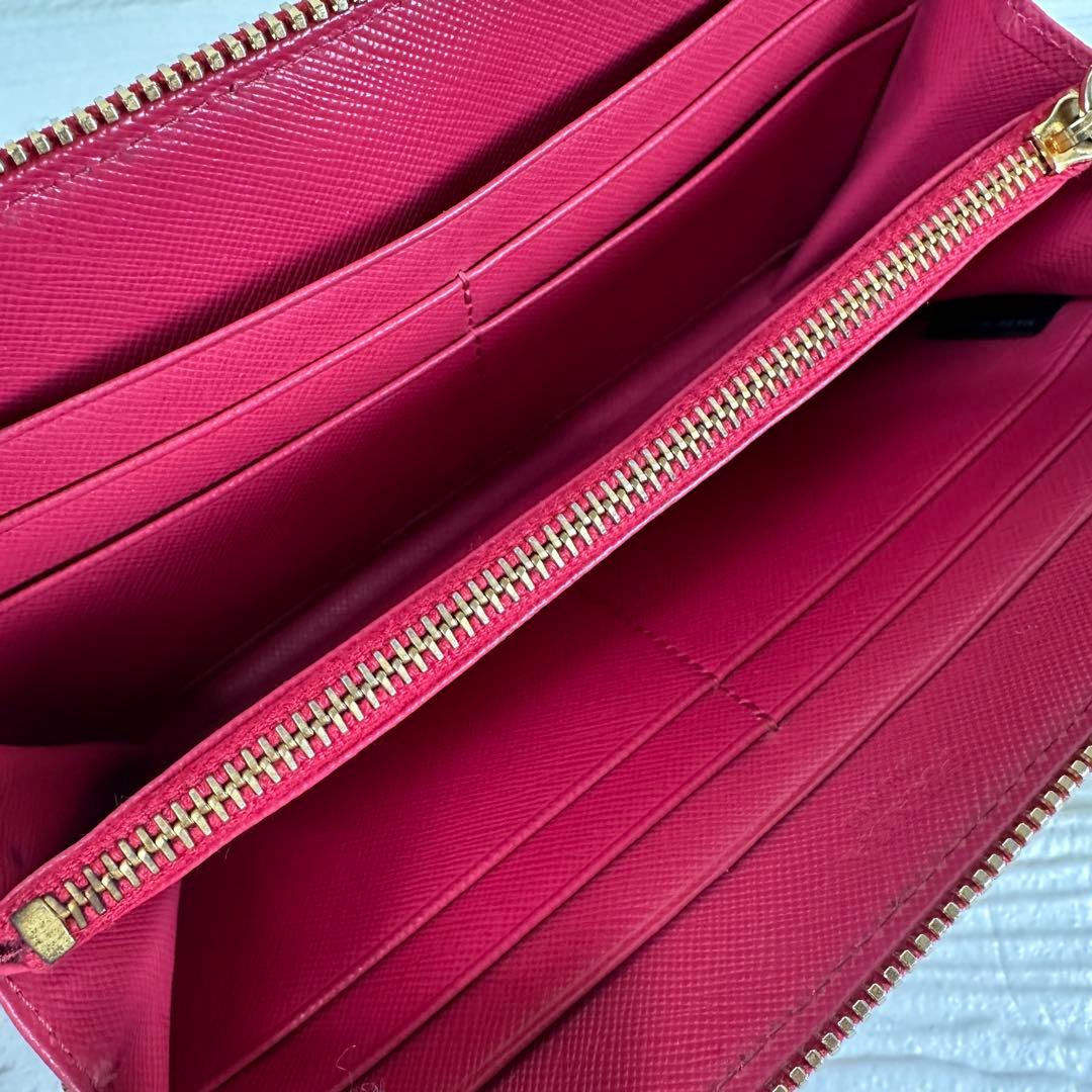 ✨レア✨ PRADA プラダ ダイヤモンド パッチワーク 長財布 ピンク 箱付き