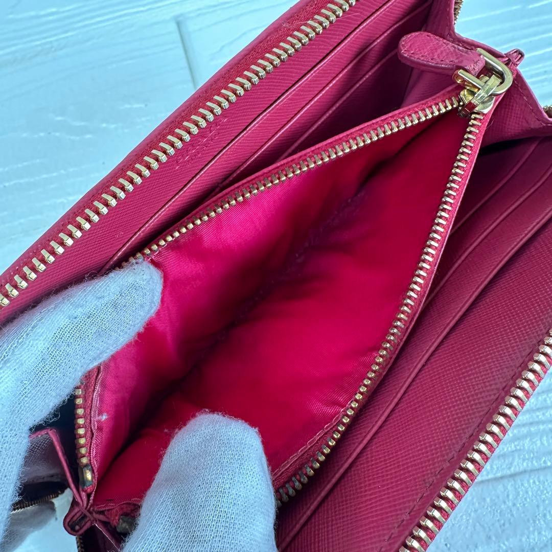 ✨レア✨ PRADA プラダ ダイヤモンド パッチワーク 長財布 ピンク 箱付き