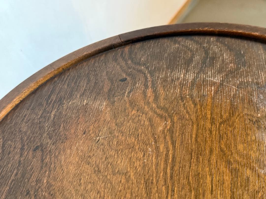 木製 サイドテーブル カフェテーブル コーヒーテーブル 丸テーブル 古家具