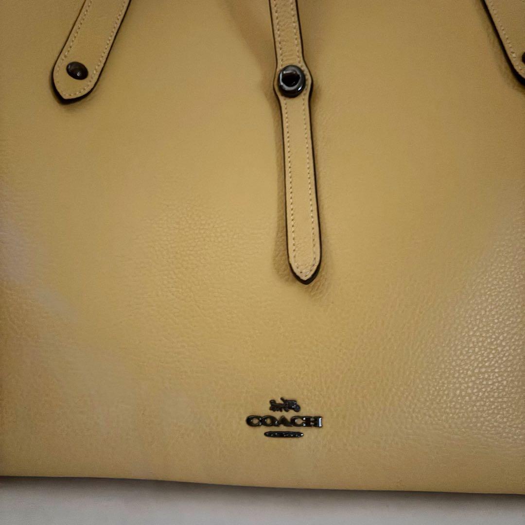 【大容量】COACH コーチ 極上美品 イエローレザートートバッグ A4