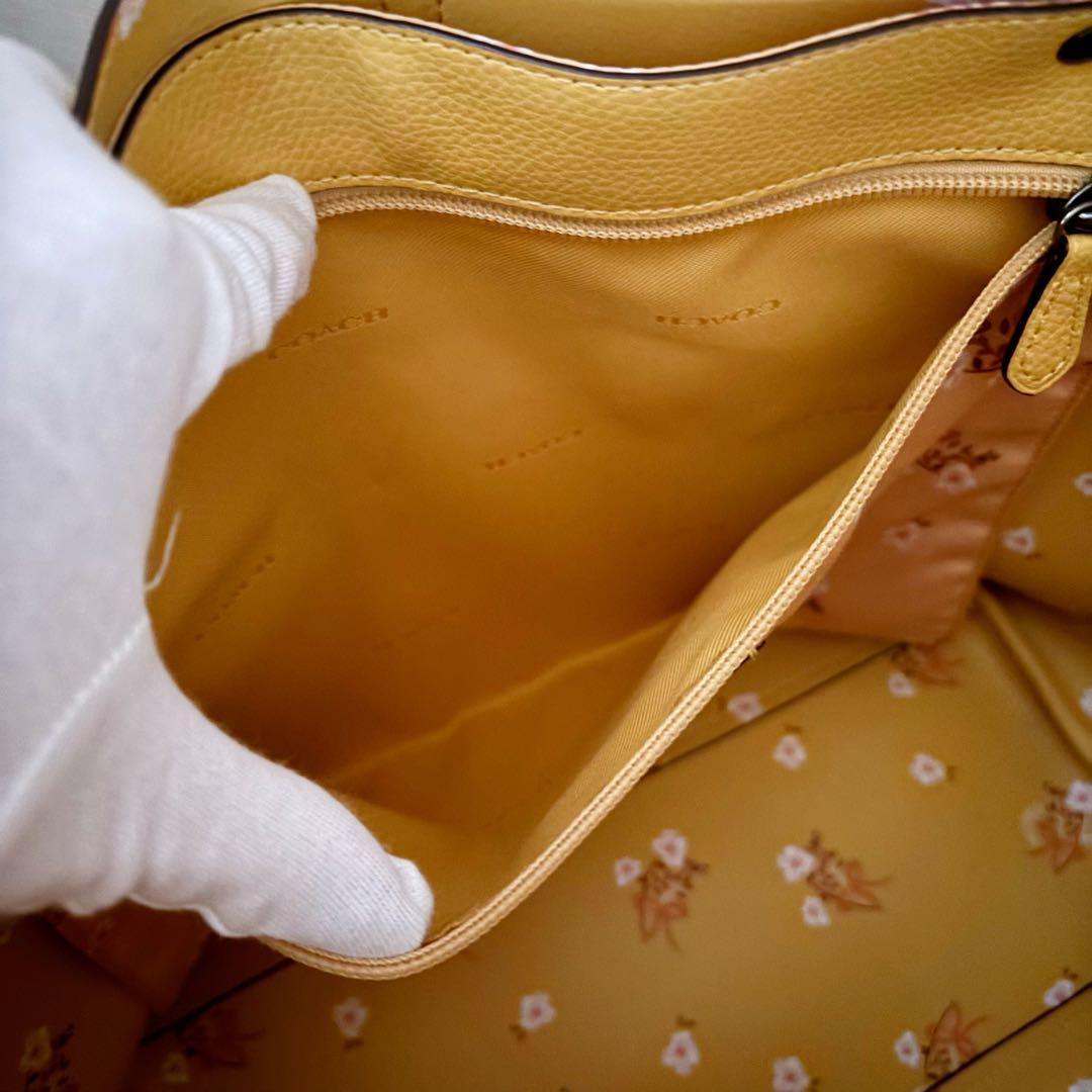 【大容量】COACH コーチ 極上美品 イエローレザートートバッグ A4