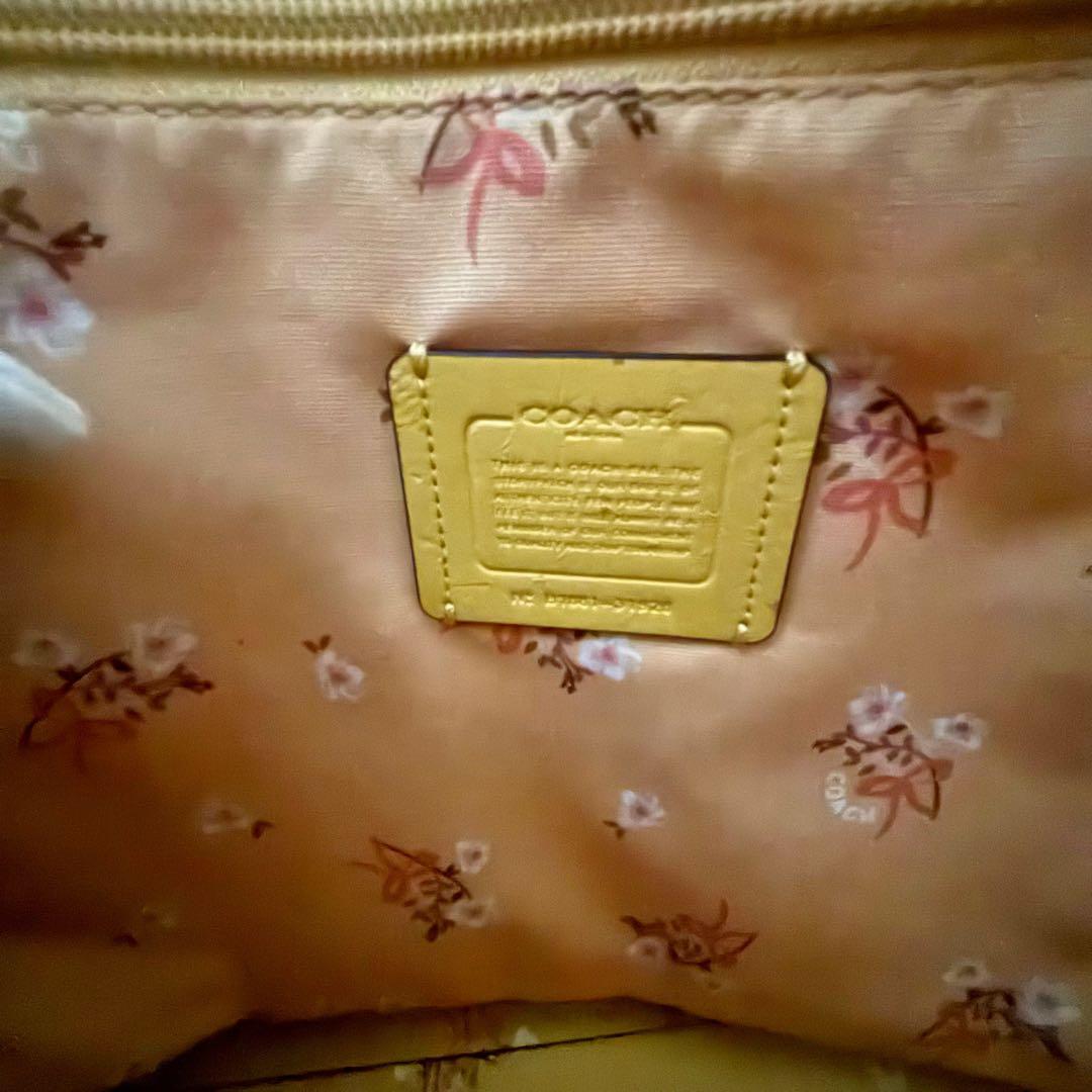 【大容量】COACH コーチ 極上美品 イエローレザートートバッグ A4