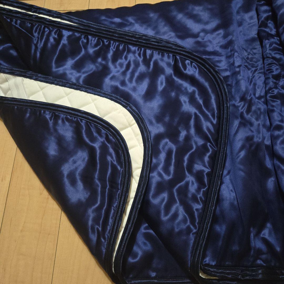 シルク敷きパッド シングルサイズ ネイビー 紺色