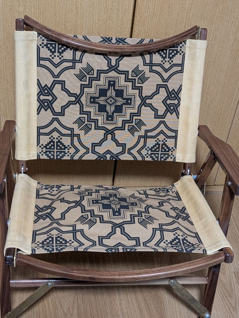 カーミットチェアプラス(ウォールナット)　garakuda(キャメル)と付属品