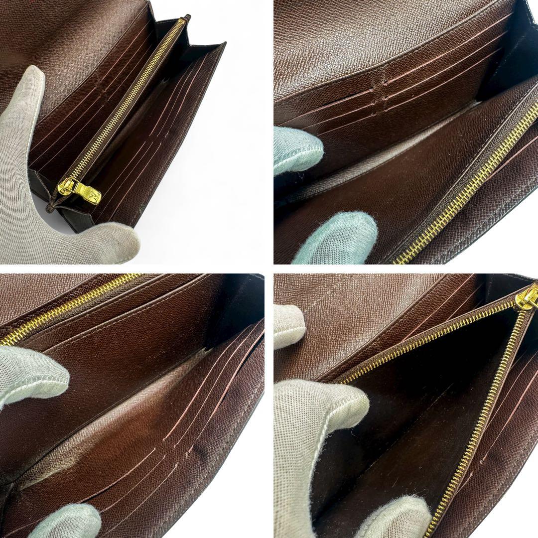 【極美品】ルイヴィトン 新型ポルトフォイユ サラ ダミエエベヌ 2つ折り長財布