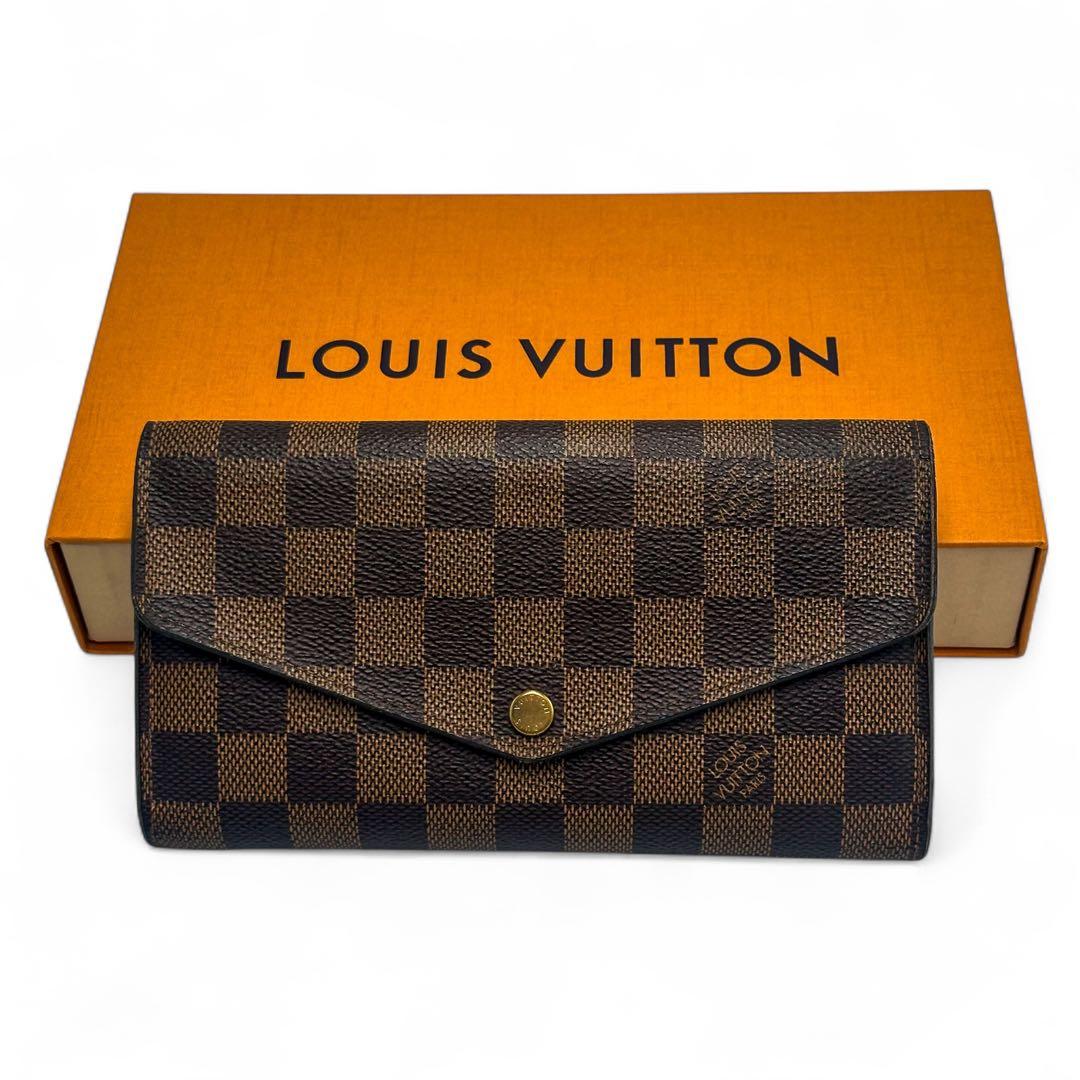 【極美品】ルイヴィトン 新型ポルトフォイユ サラ ダミエエベヌ 2つ折り長財布