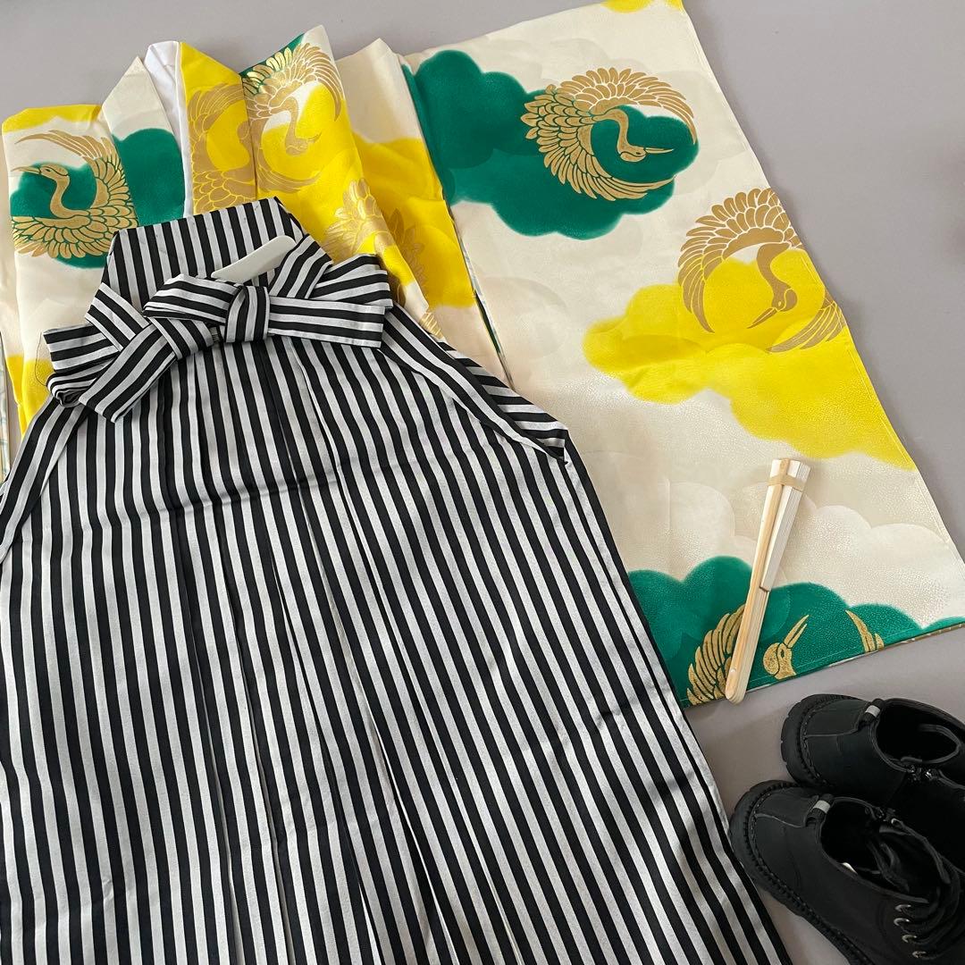 美品　七五三　5歳　男の子　正絹　お着物　袴コーデ