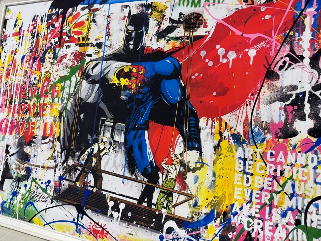 No.310フレーム付きキャンバスアート　バッドマン　スーパーマン