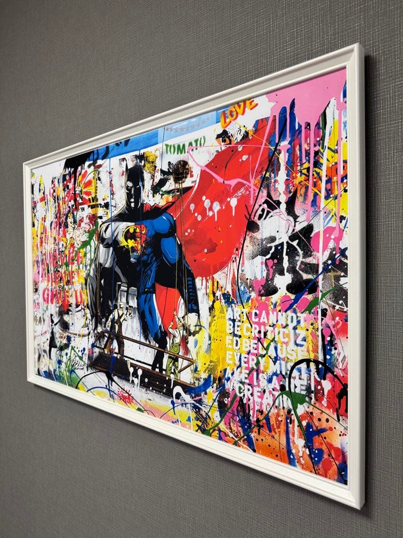 No.310フレーム付きキャンバスアート　バッドマン　スーパーマン