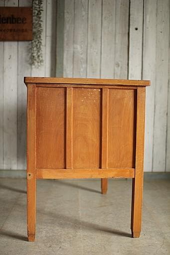 古い木製の机　引き出し2杯　作業台　ワークデスク　テーブル　古家具　アンティーク