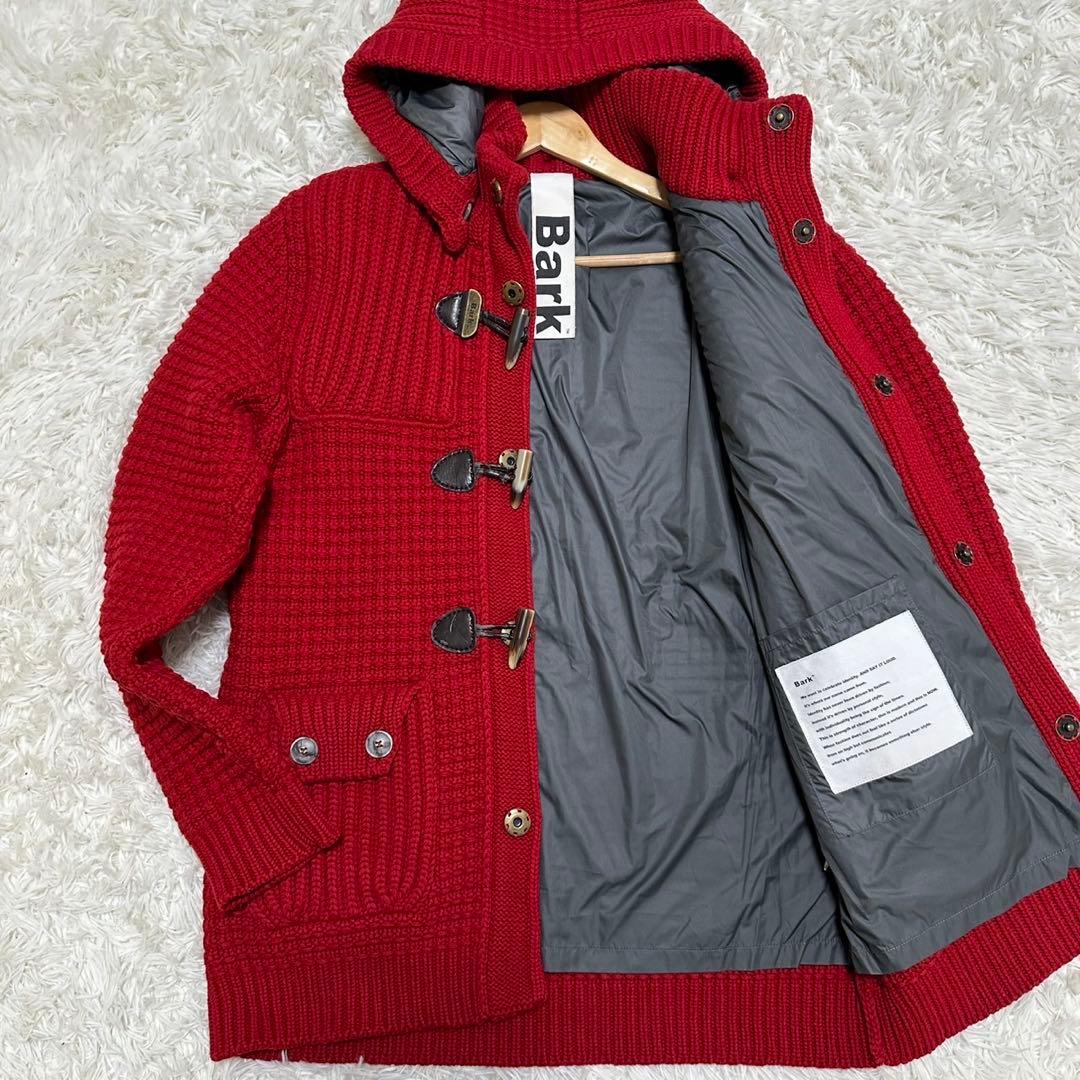 希少カラー バーク ダッフルコート 編み込みジャケット アウター 肉厚 イタリア
