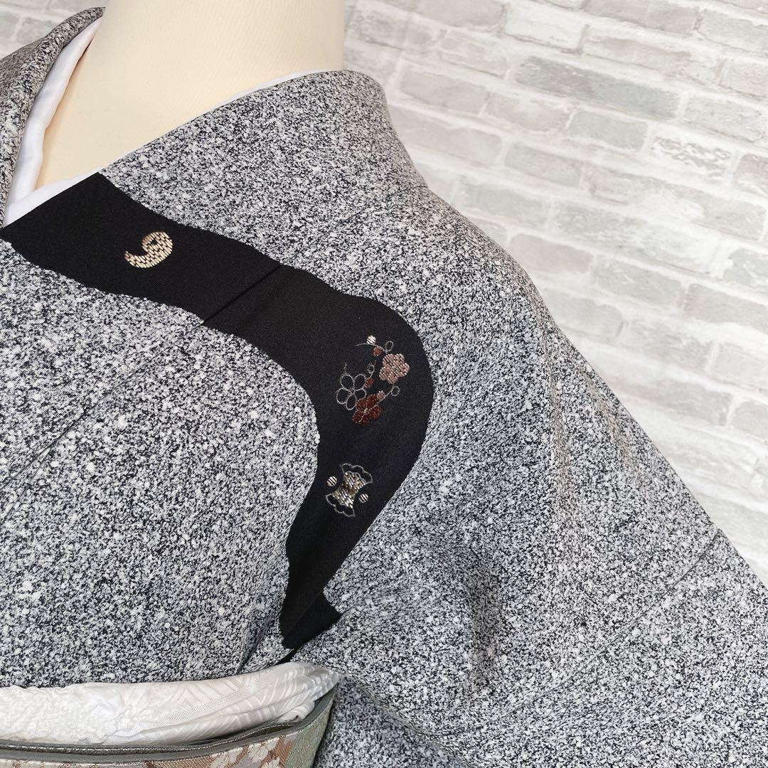 訪問着　フルセット　叩き染　宝尽くし　青海波　手刺繍　落款　健勝苑ガード　H5