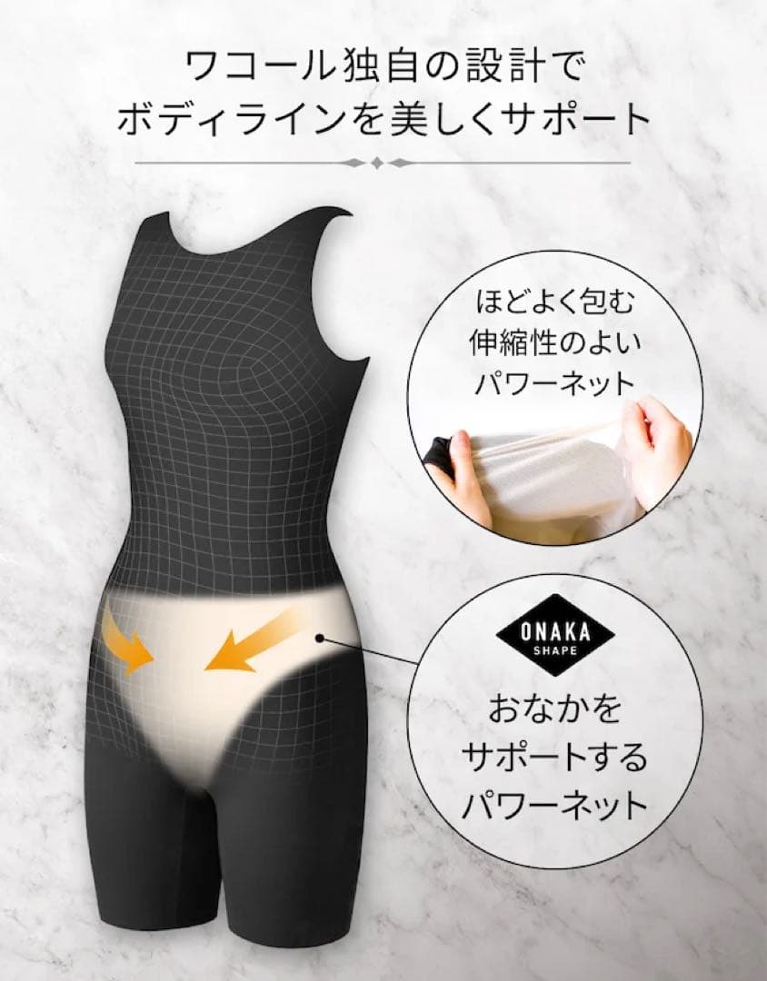 ワコールスイムウェア　オールインワン おなかシェイプ 美シルエット　13Lサイズ