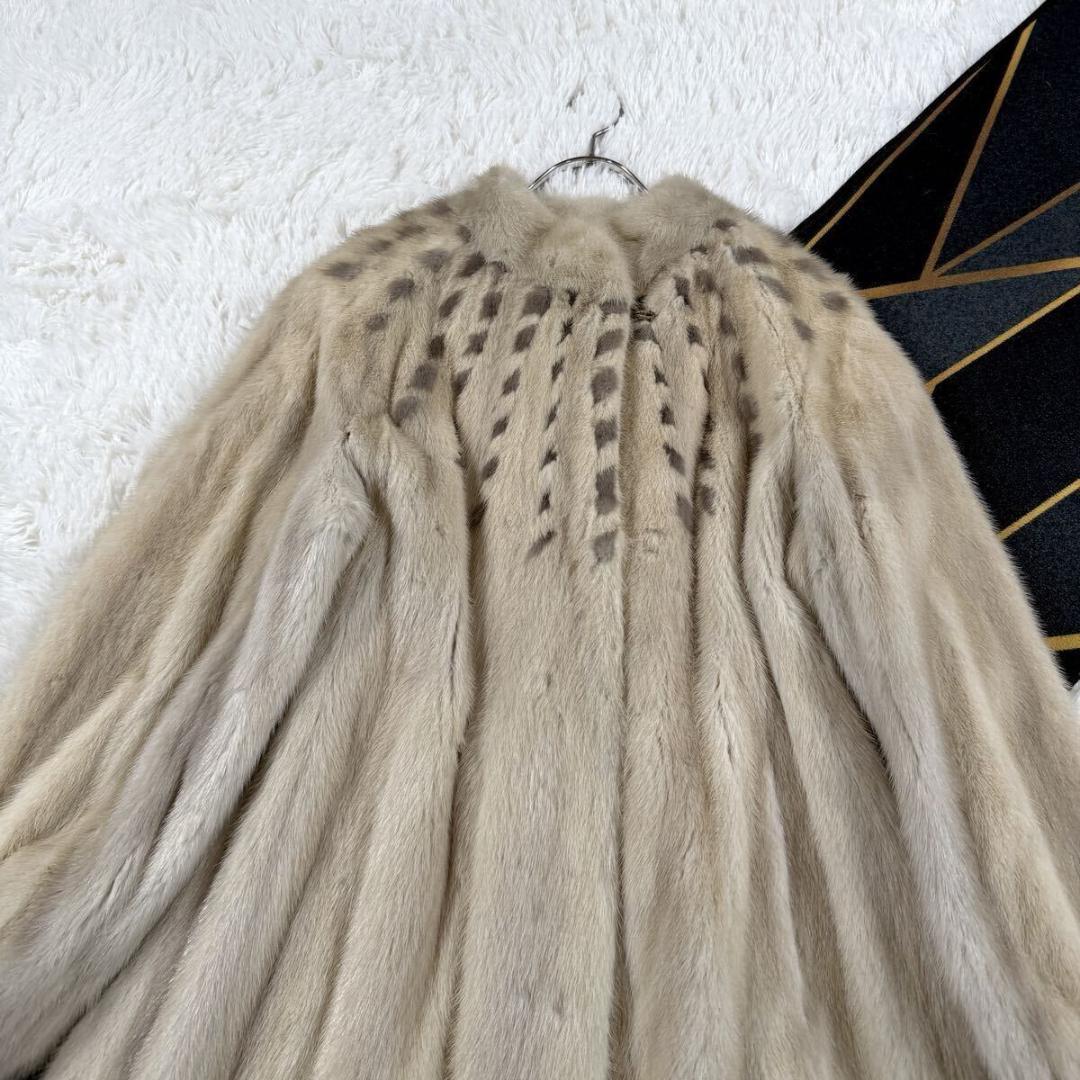 裾周り205㎝ 総丈120㎝ ミンク コート カナダ産 XL相当 AA168