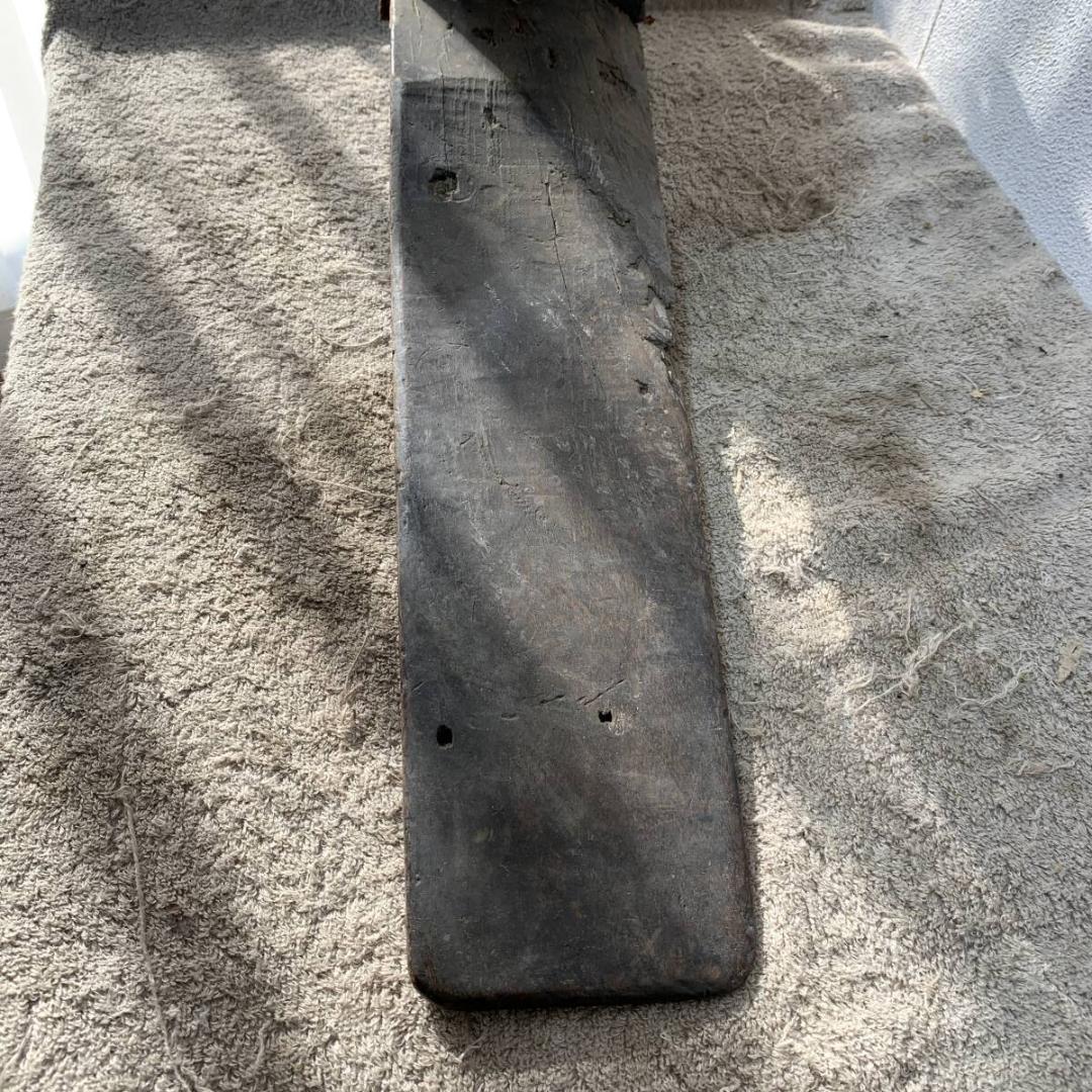 薬研　鉄製　骨董　大きめ　古道具　調剤道具　くすり調合　薬草　　XZ4236