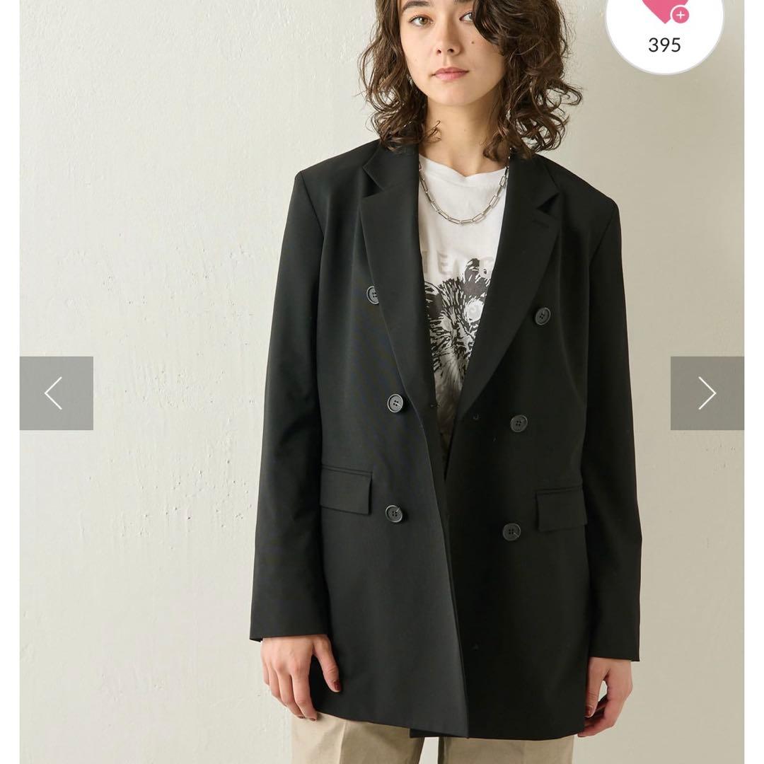 洗える Whim Gazette ダブルストレッチジャケット 黒