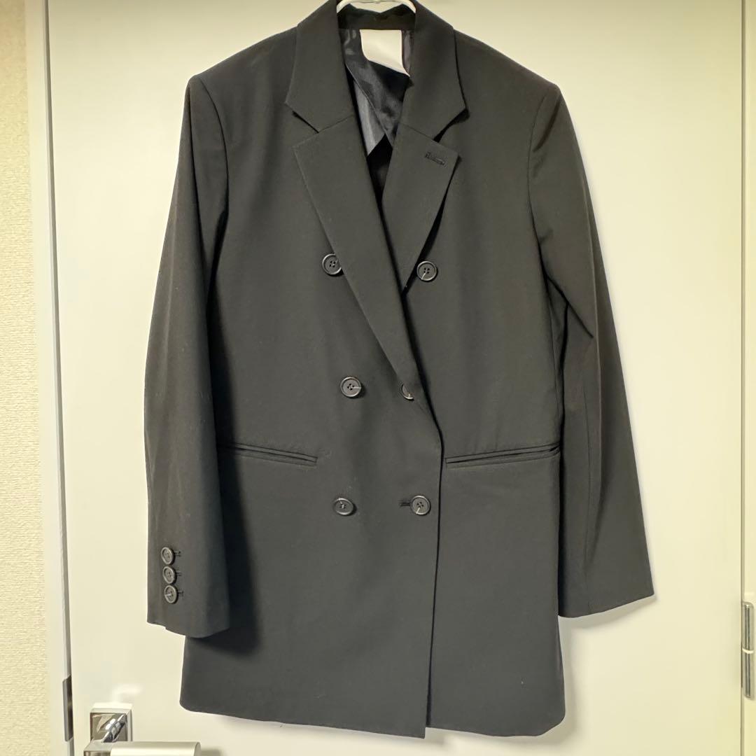 洗える Whim Gazette ダブルストレッチジャケット 黒