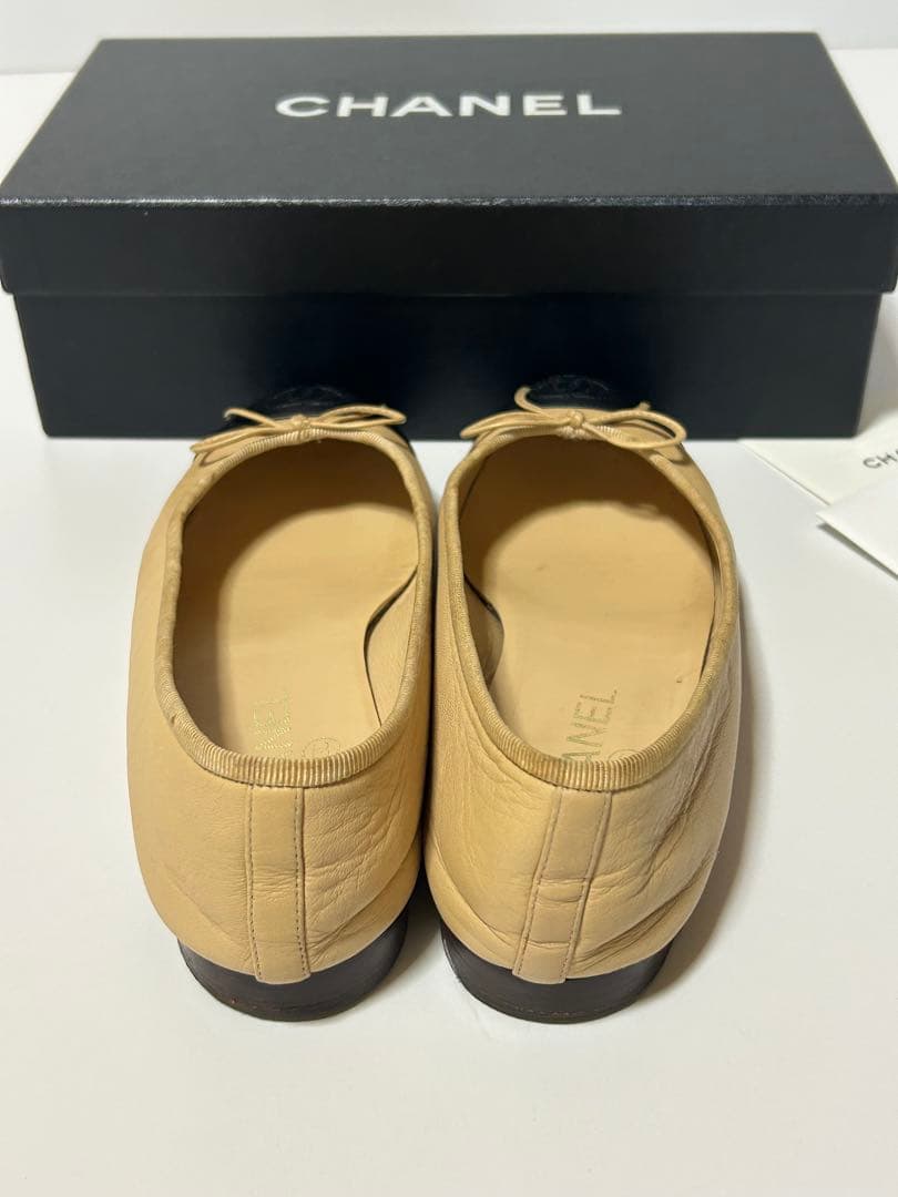 CHANEL バレエシューズ ベージュ/黒