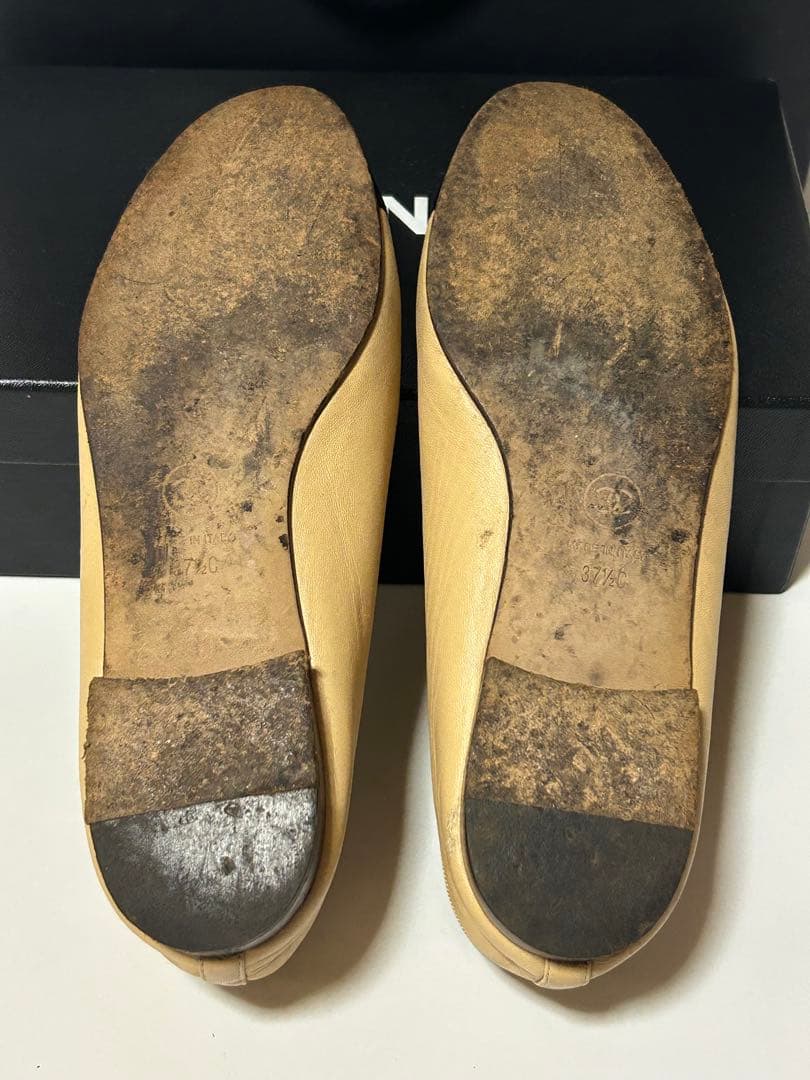 CHANEL バレエシューズ ベージュ/黒