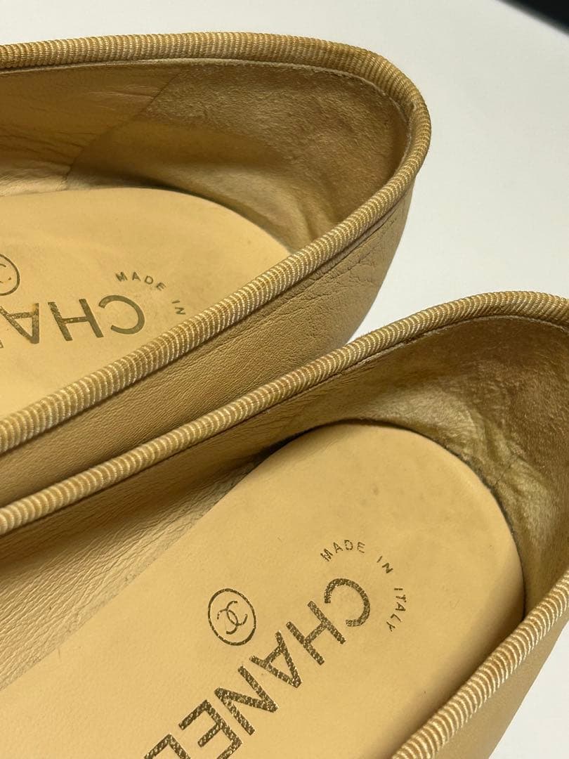 CHANEL バレエシューズ ベージュ/黒