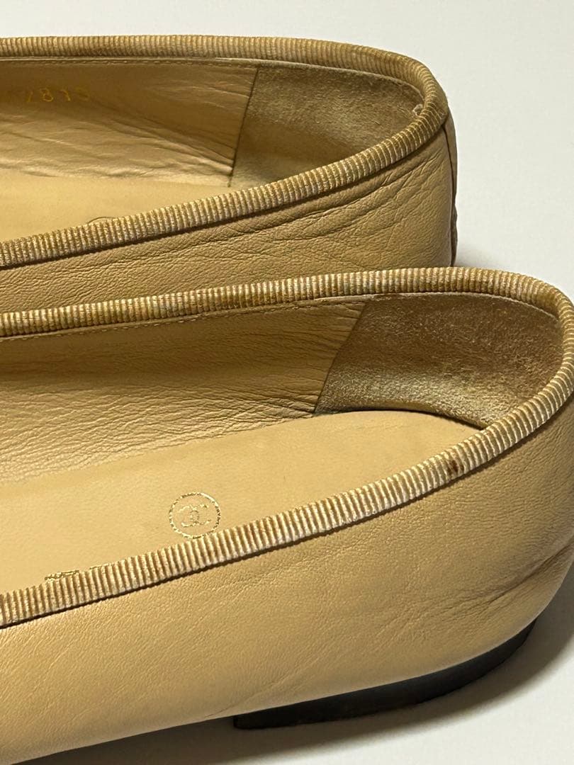 CHANEL バレエシューズ ベージュ/黒