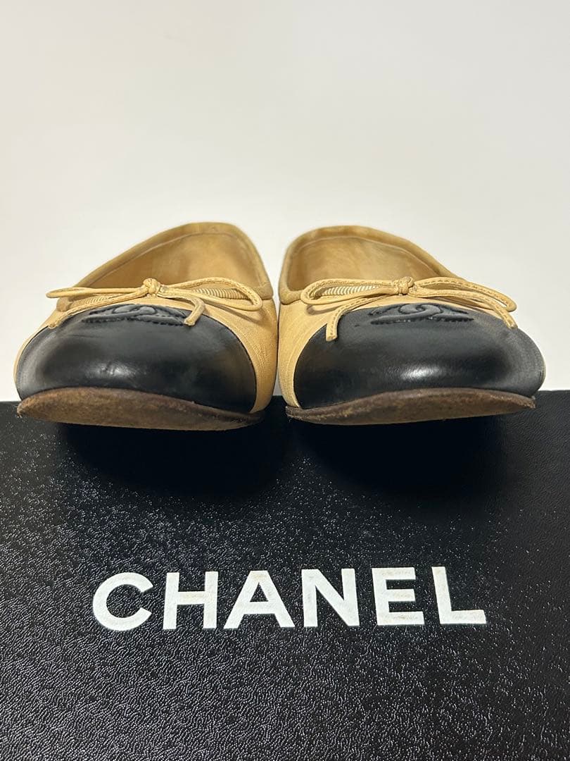 CHANEL バレエシューズ ベージュ/黒