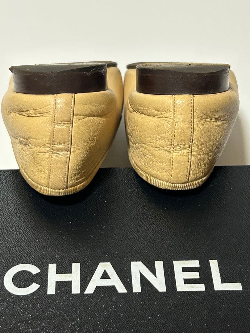 CHANEL バレエシューズ ベージュ/黒