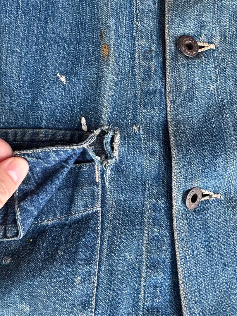 40s US ARMY デニムカバーオール　M-41 月桂樹ボタン