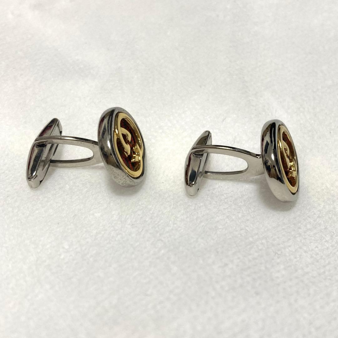 希少【美品】GUCCI カフス&タイピンセット　シェリーライン　グッチ　シルバー
