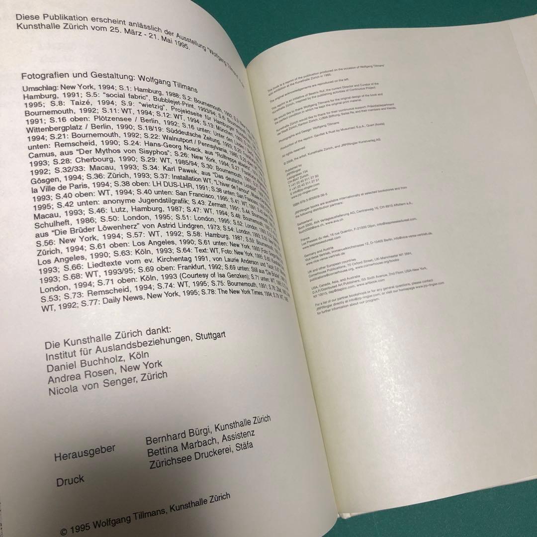 Wolfgang Tillmans 初作品集 復刻版