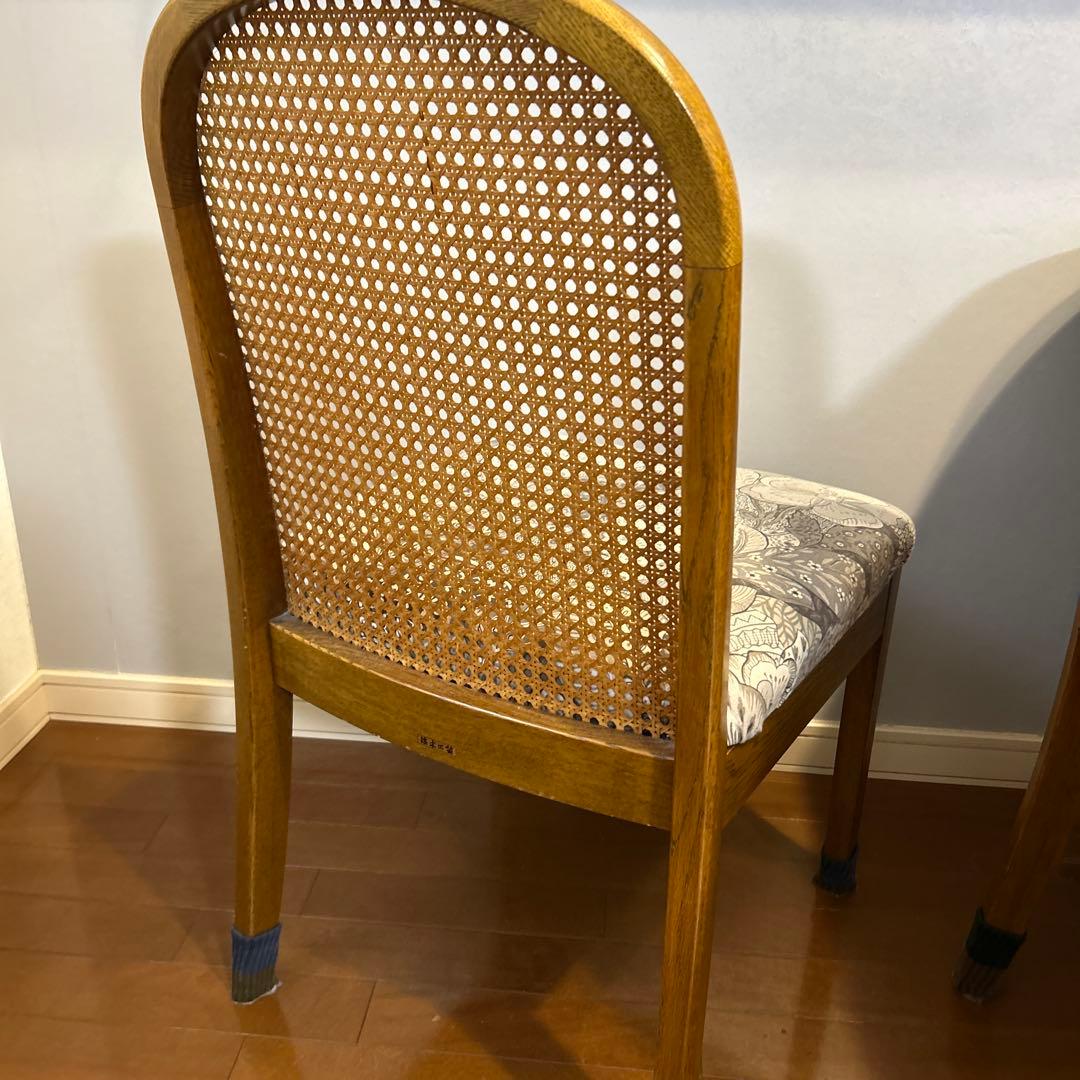 【希少品】④浜本工芸　ダイニングチェア　ラタン　送料込み　昭和レトロ