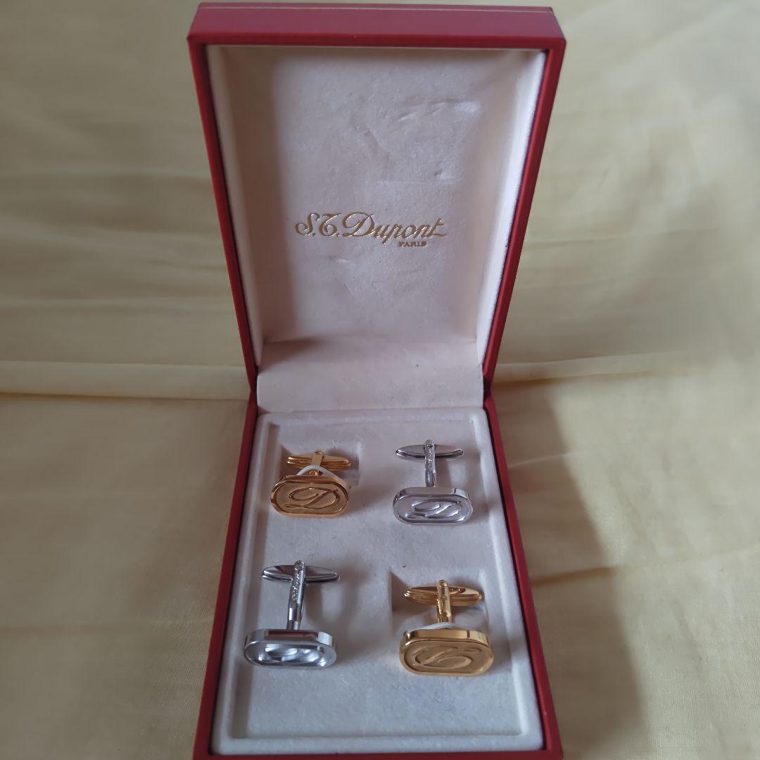 【極美品】デュポン　Ｄロゴ　カフス　ゴールド　シルバー　セット　カフリンクス