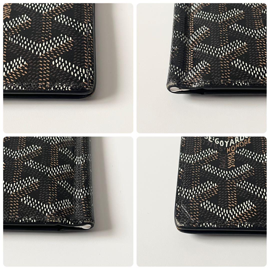 ゴヤール　サン トマ　マネークリップ　ゴヤールキャンバス　レザー　黒　ブラック