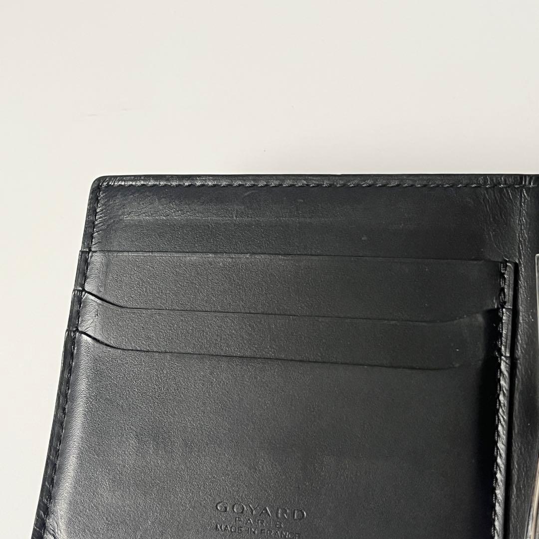 ゴヤール　サン トマ　マネークリップ　ゴヤールキャンバス　レザー　黒　ブラック