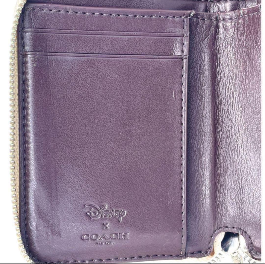 【Disneyコラボ 】Coach ミニーマウス 折り財布 ラウンドファスナー