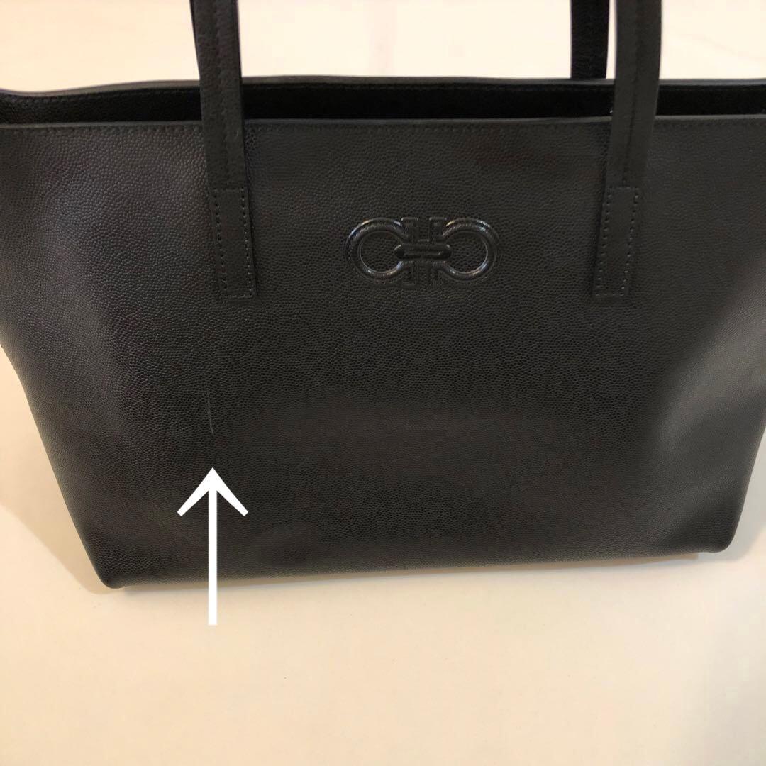 A4可　ガンチーニ　フェラガモ ロゴ レザー トートバッグ　オールレザー