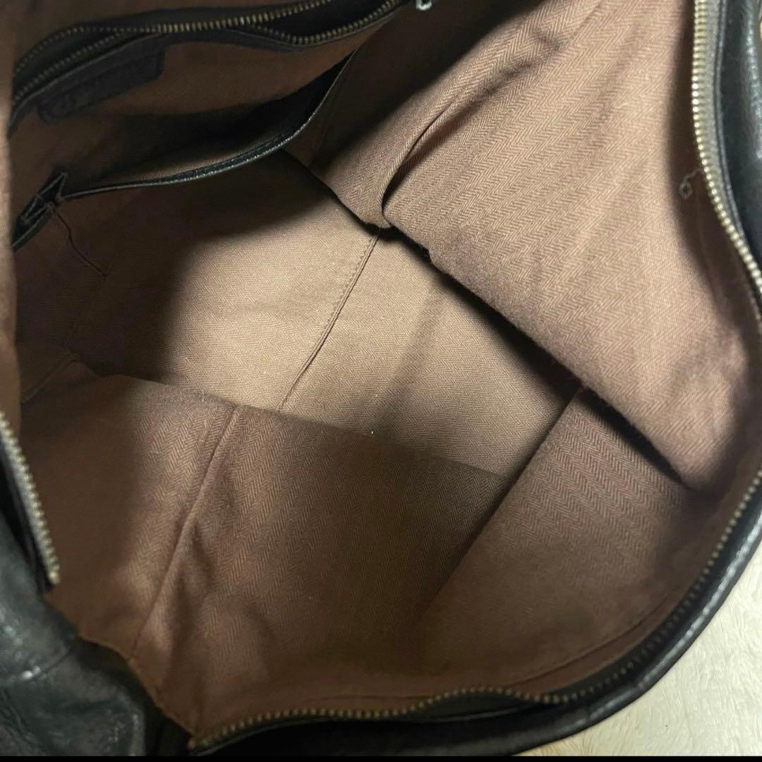 ゲンテン　ショルダーバッグ　genten ブラック　レザー　レザー　大容量