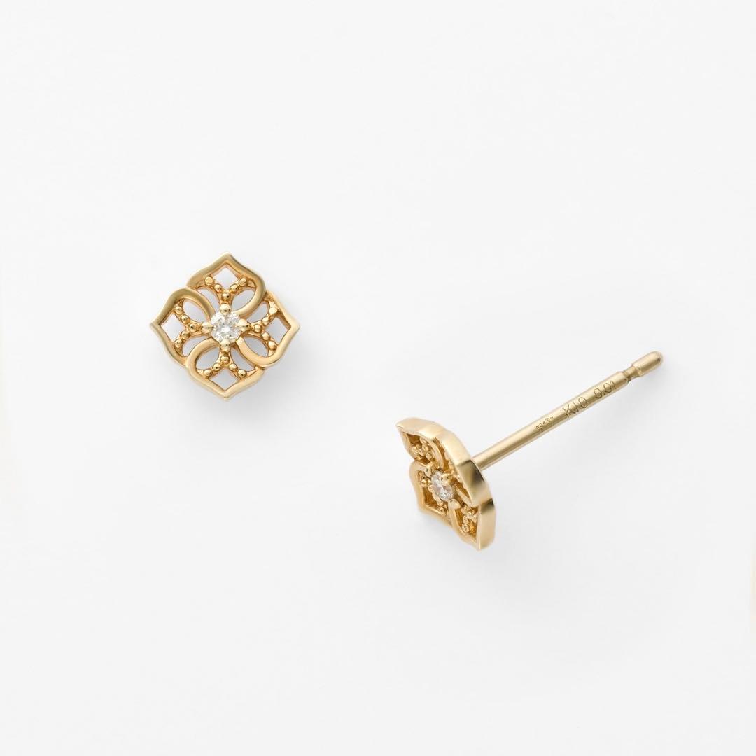 agete ピアス k10 ダイヤモンド