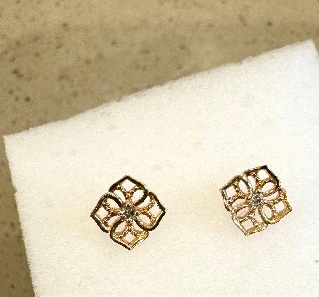 agete ピアス k10 ダイヤモンド