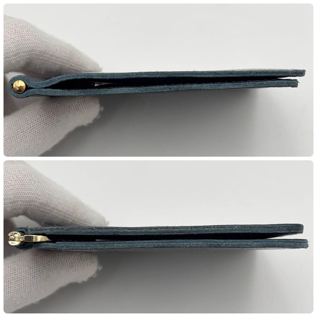 イルビゾンテ マネークリップ 2つ折り財布 札入れ ネイビー レザー メンズ