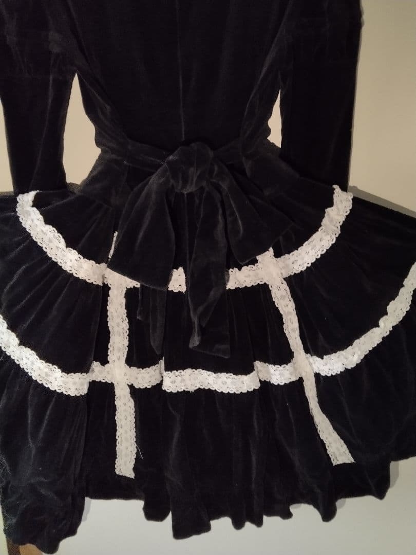 AngelicPretty黒ベルベットケープ付きロリータワンピース