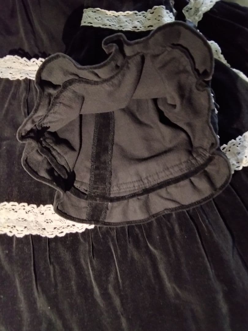 AngelicPretty黒ベルベットケープ付きロリータワンピース