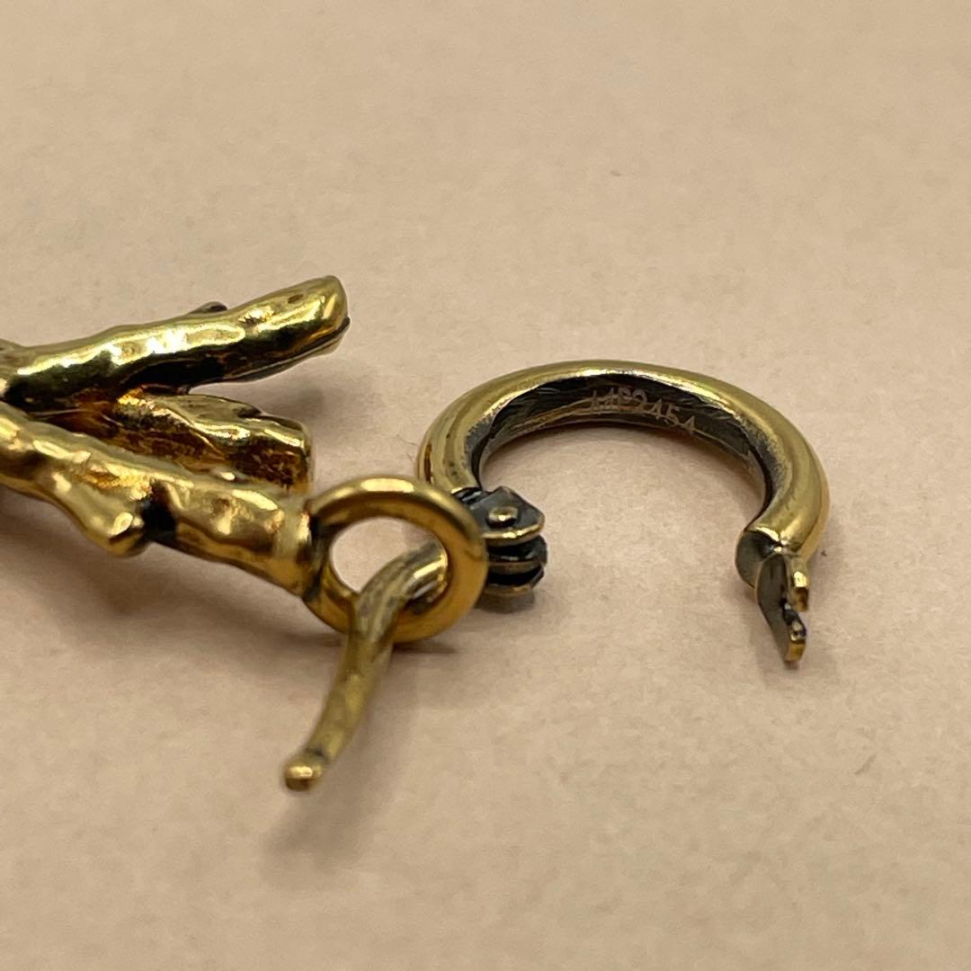 【超美品/希少】ルイヴィトン　ピアス　ゴールド　燻　片耳　MP2454 LVロゴ