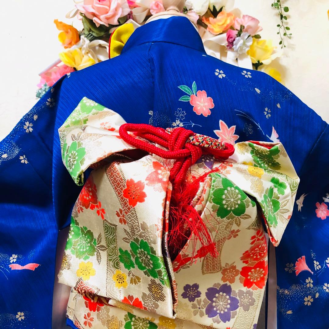 七五三 七歳‼️正絹御所車桜金彩金箔際立つ‼️完全フルセット‼️